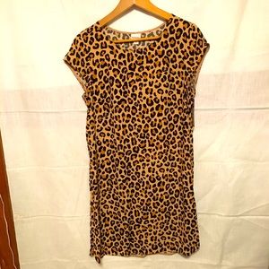 Merona Leopard Print Dress Lightweight Polyester